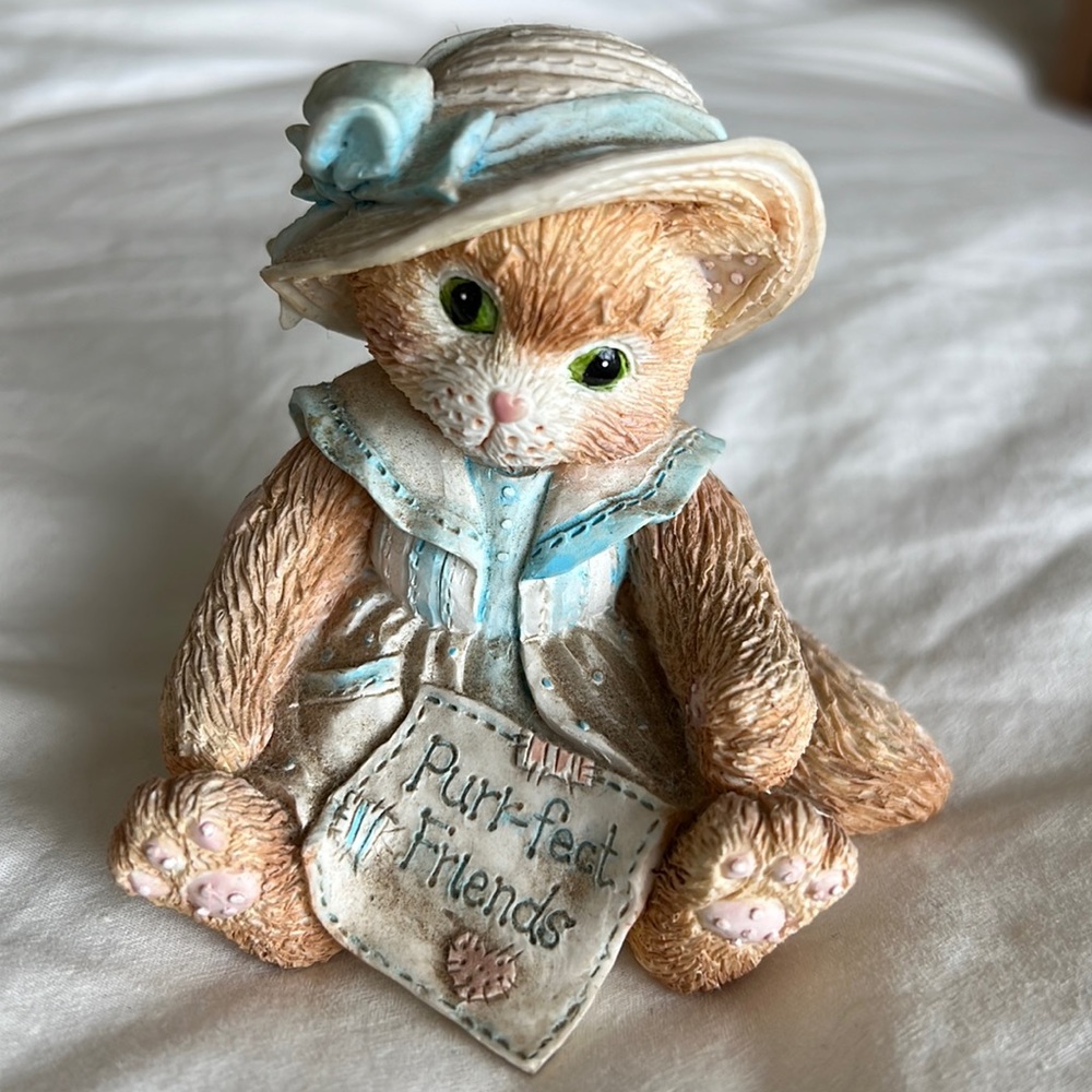 Enesco Calico Kittens 1993 "Purr-Fect Friends Figurine Priscilla Hillman Vintage